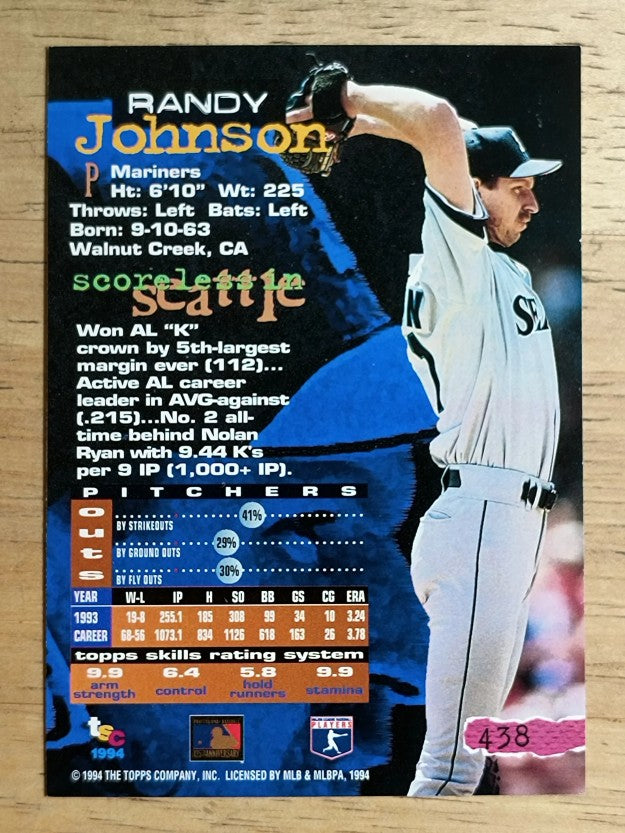 1994 Stadium Club #438 Randy Johnson