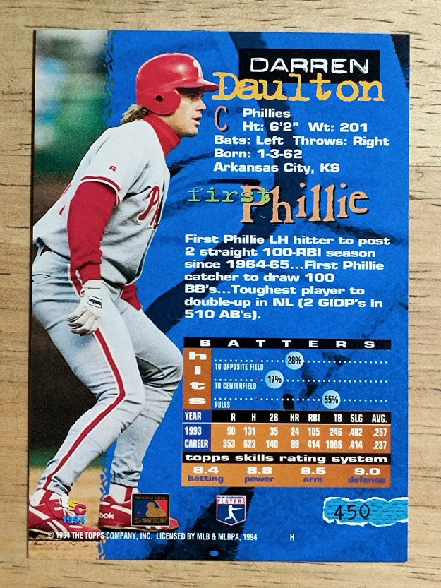 1994 Stadium Club #450 Darren Daulton