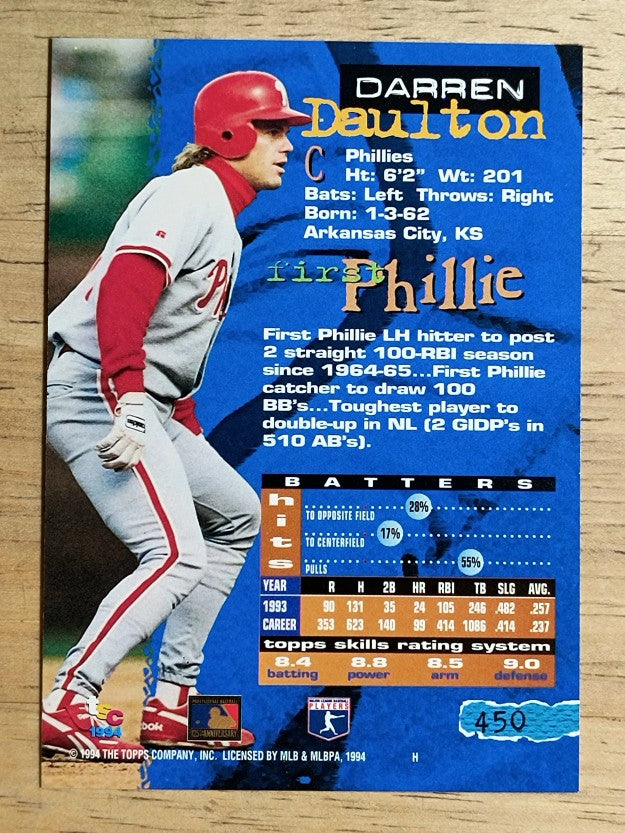 1994 Stadium Club #450 Darren Daulton
