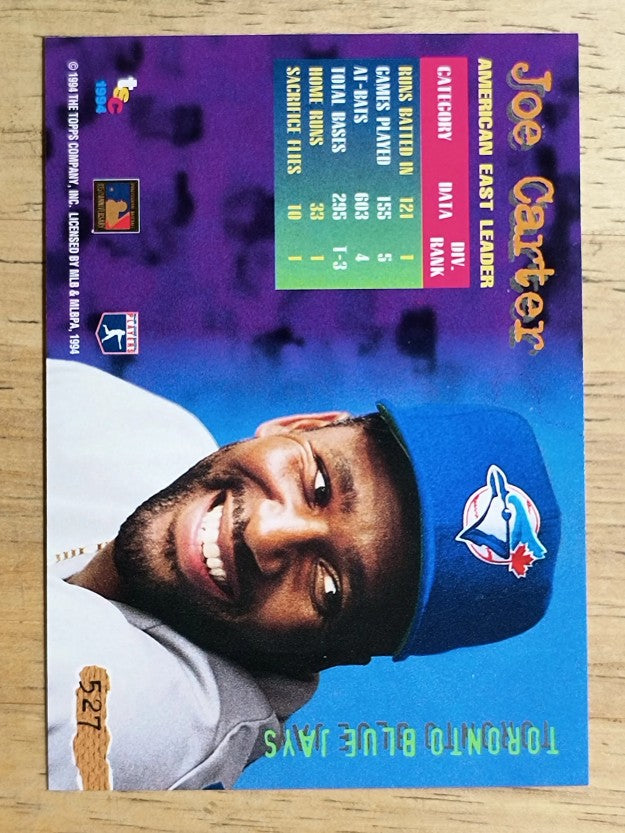 1994 Stadium Club #527 Joe Carter DL