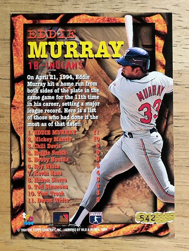 1994 Stadium Club #542 Eddie Murray ATL