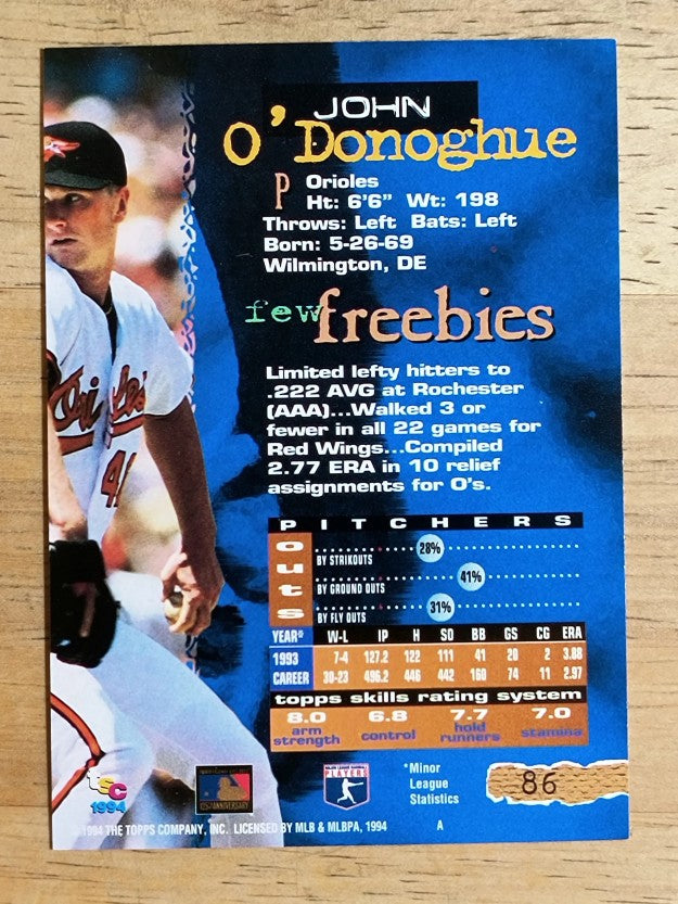 1994 Stadium Club Golden Rainbow #86 John O'Donoghue