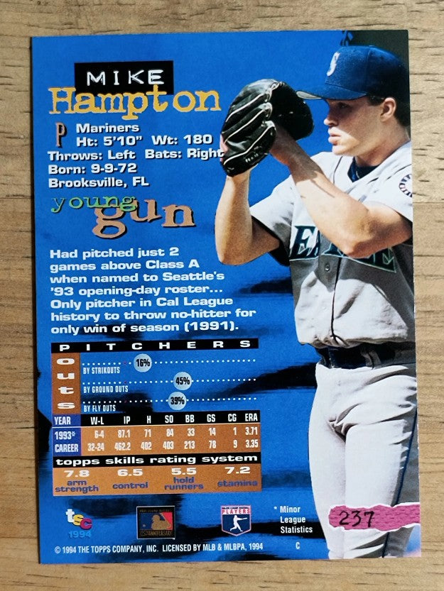 1994 Stadium Club Golden Rainbow #237 Mike Hampton