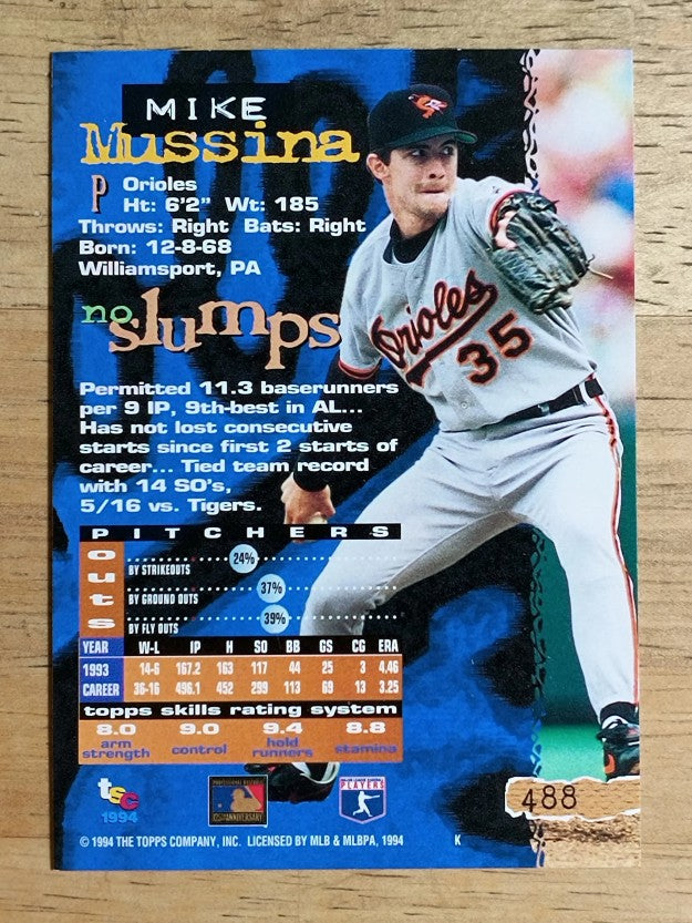 1994 Stadium Club Golden Rainbow #488 Mike Mussina