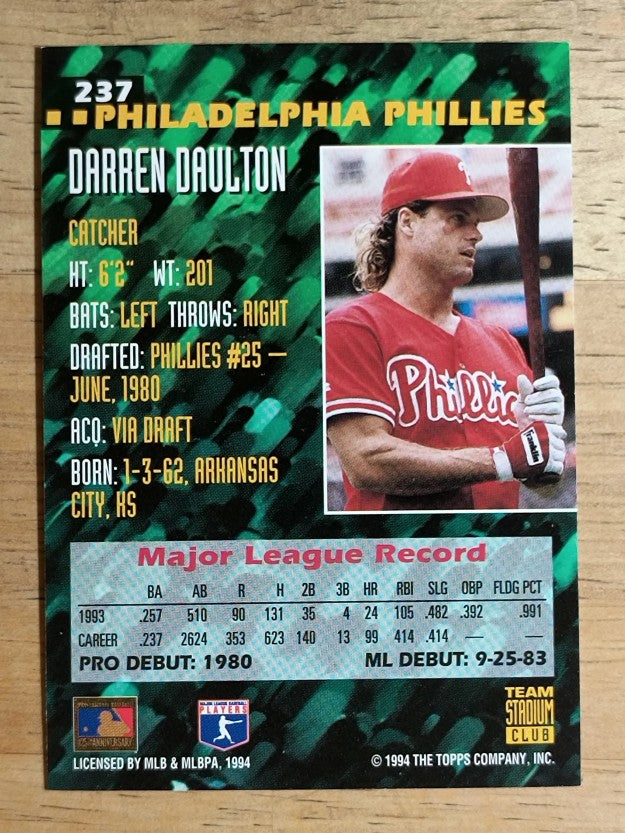 1994 Stadium Club Team #237 Darren Daulton