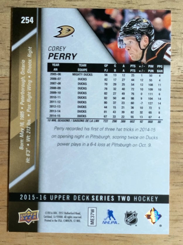 2015-16 Upper Deck #254 Corey Perry