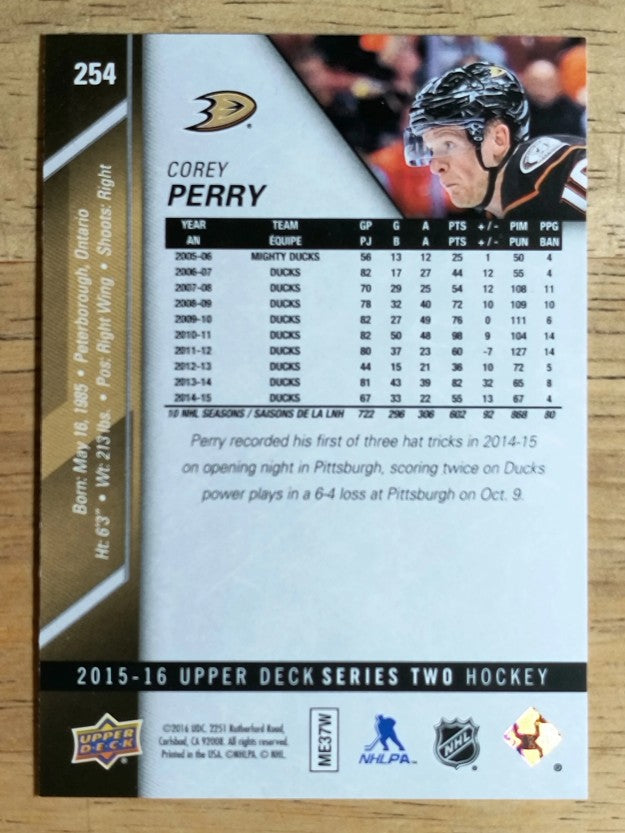 2015-16 Upper Deck #254 Corey Perry