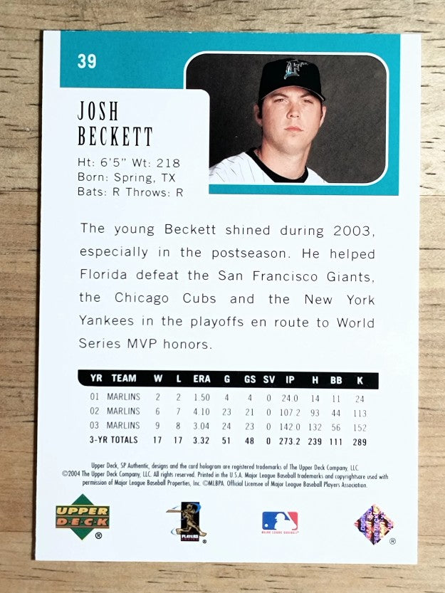 2004 SP Authentic #39 Josh Beckett
