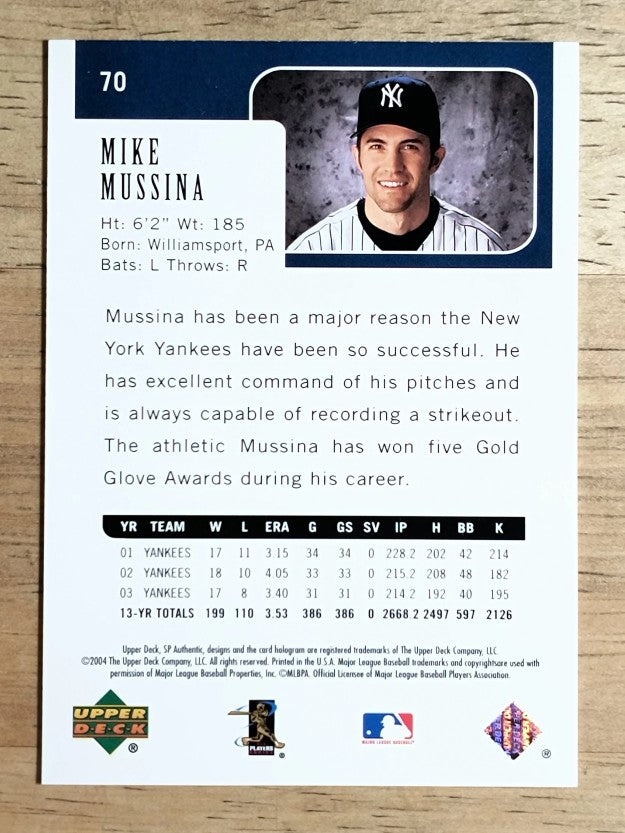 2004 SP Authentic #70 Mike Mussina