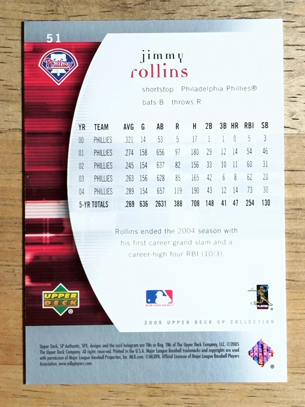 2005 SP Authentic #51 Jimmy Rollins