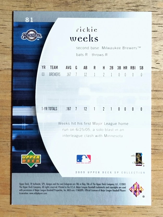 2005 SP Authentic #81 Rickie Weeks
