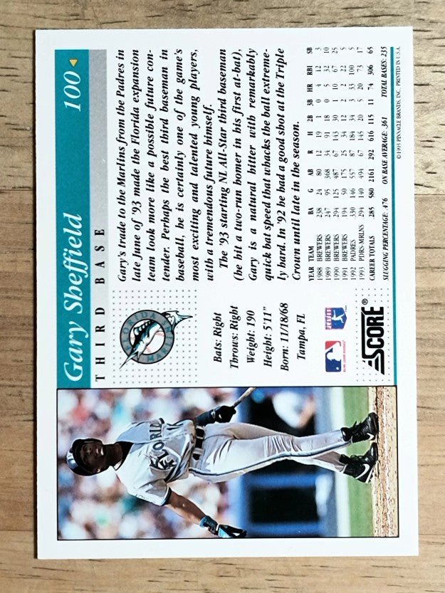 1994 Score #100 Gary Sheffield