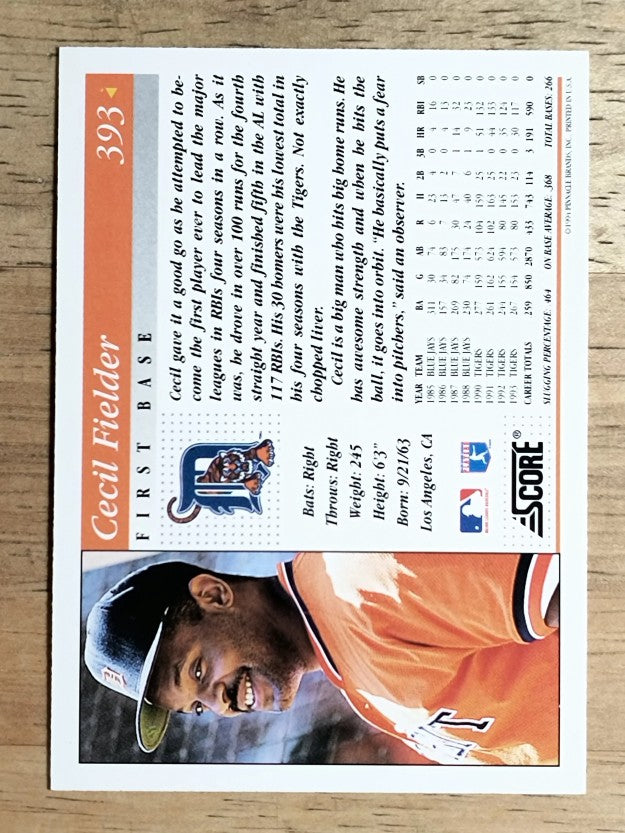 1994 Score #393 Cecil Fielder