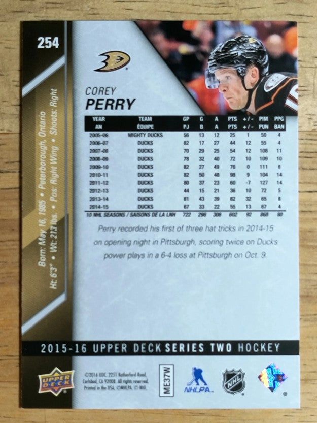 2015-16 Upper Deck #254 Corey Perry