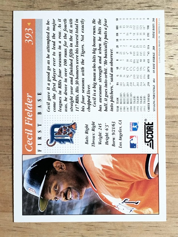 1994 Score #393 Cecil Fielder