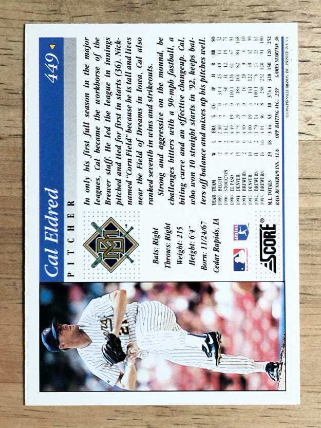 1994 Score #449 Cal Eldred