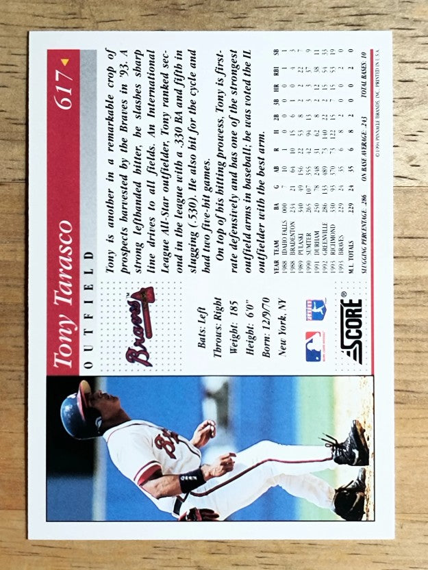 1994 Score #617 Tony Tarasco