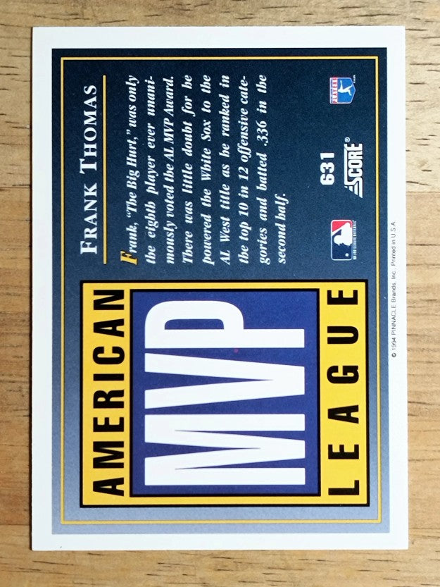 1994 Score #631 Frank Thomas MVP