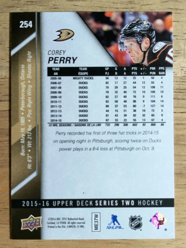 2015-16 Upper Deck #254 Corey Perry