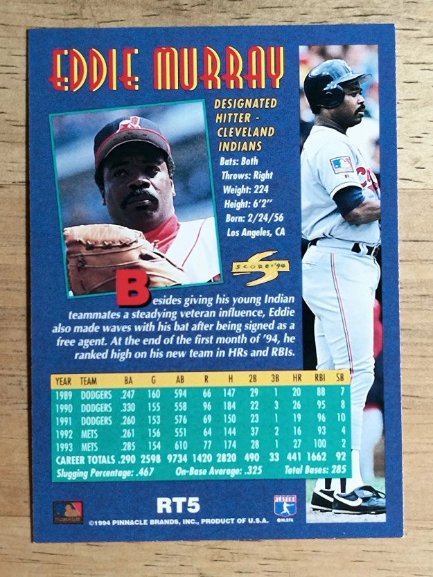 1994 Score Rookie/Traded #RT5 Eddie Murray