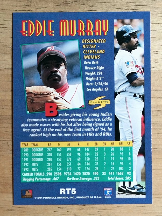 1994 Score Rookie/Traded #RT5 Eddie Murray