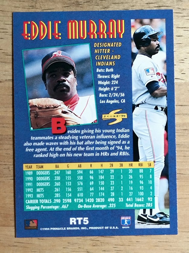 1994 Score Rookie/Traded #RT5 Eddie Murray