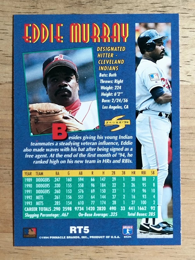 1994 Score Rookie/Traded #RT5 Eddie Murray