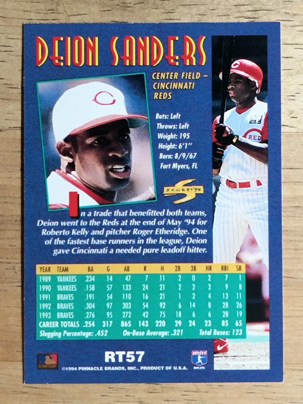1994 Score Rookie/Traded #RT57 Deion Sanders