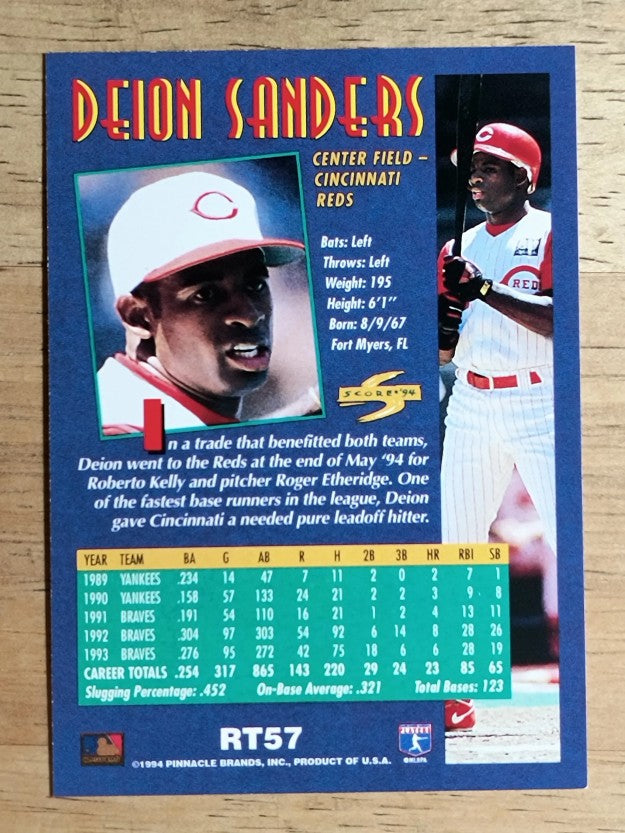 1994 Score Rookie/Traded #RT57 Deion Sanders