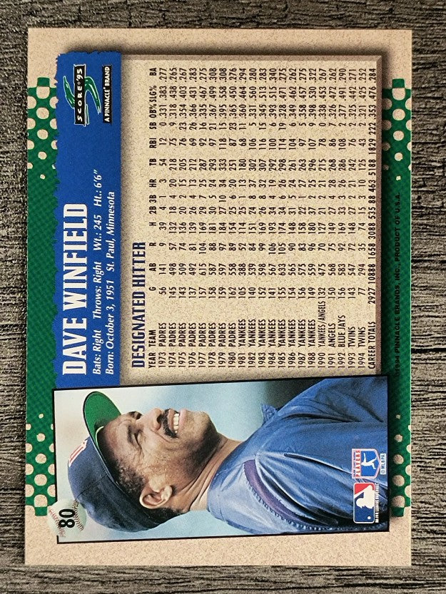 1995 Score #80 Dave Winfield