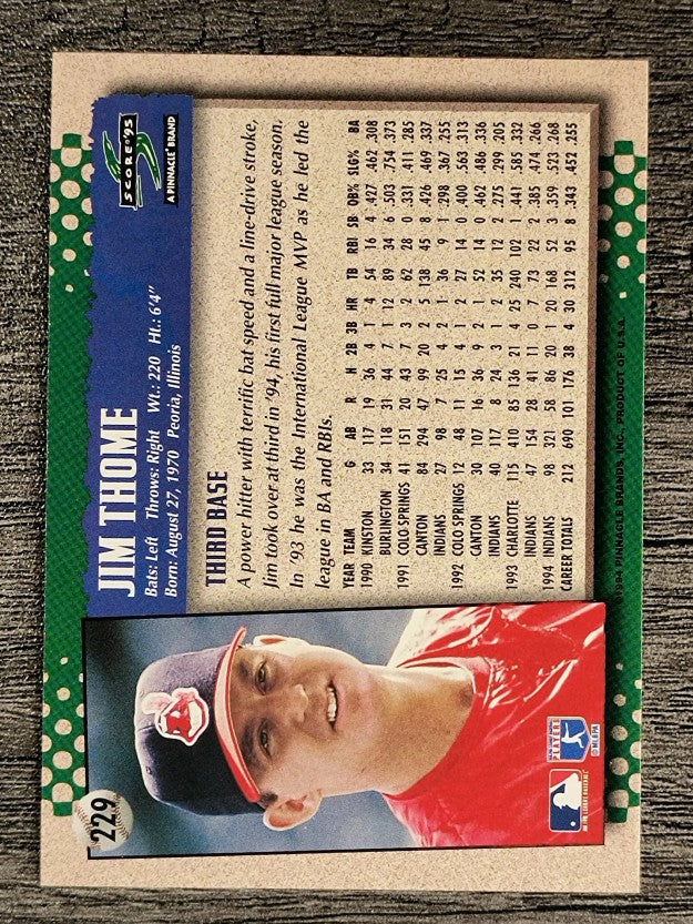 1995 Score #229 Jim Thome