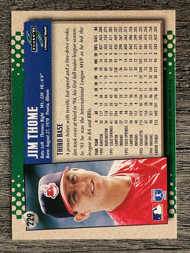 1995 Score #229 Jim Thome