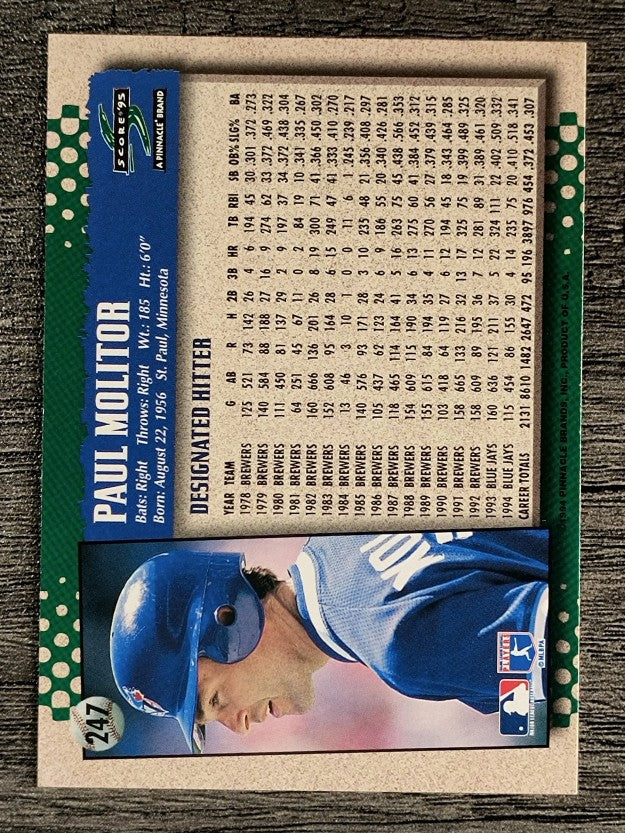 1995 Score #247 Paul Molitor