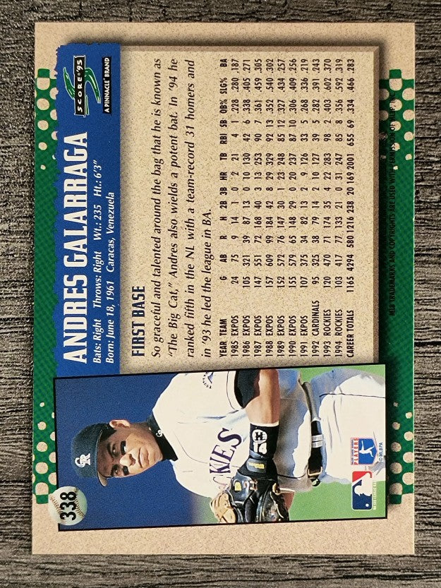 1995 Score #338 Andres Galarraga