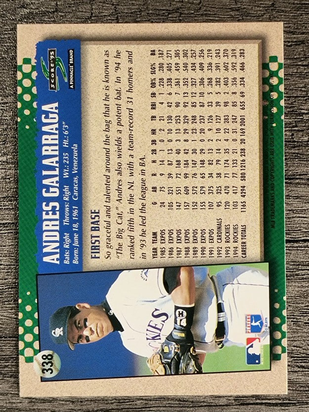 1995 Score #338 Andres Galarraga
