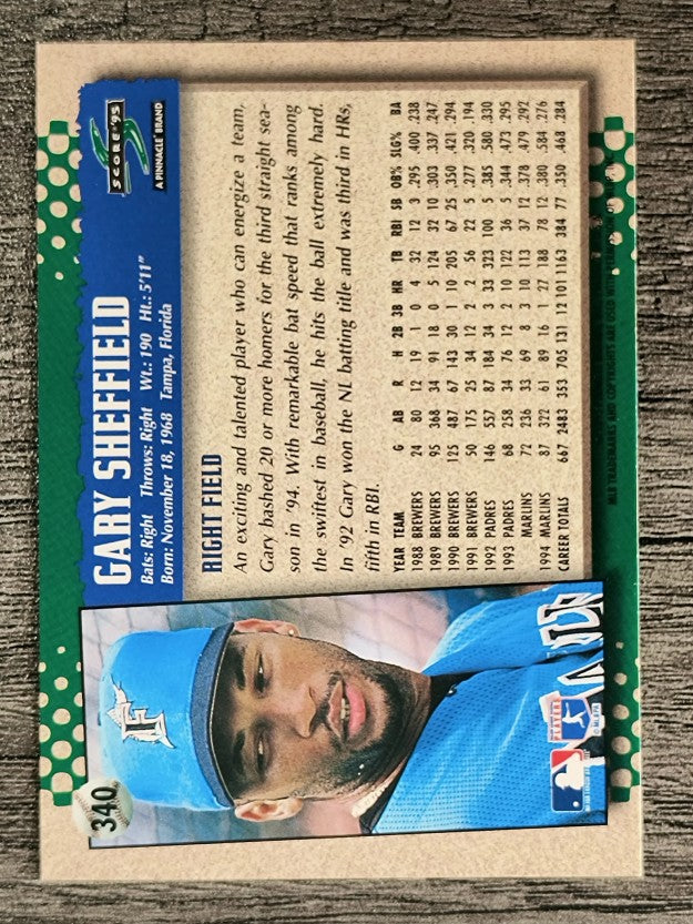 1995 Score #340 Gary Sheffield