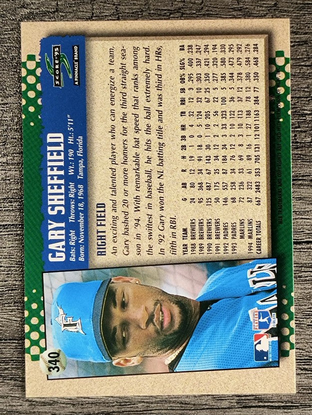 1995 Score #340 Gary Sheffield