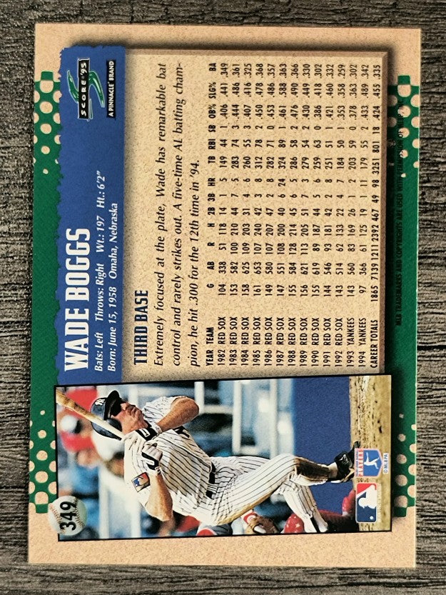 1995 Score #349 Wade Boggs