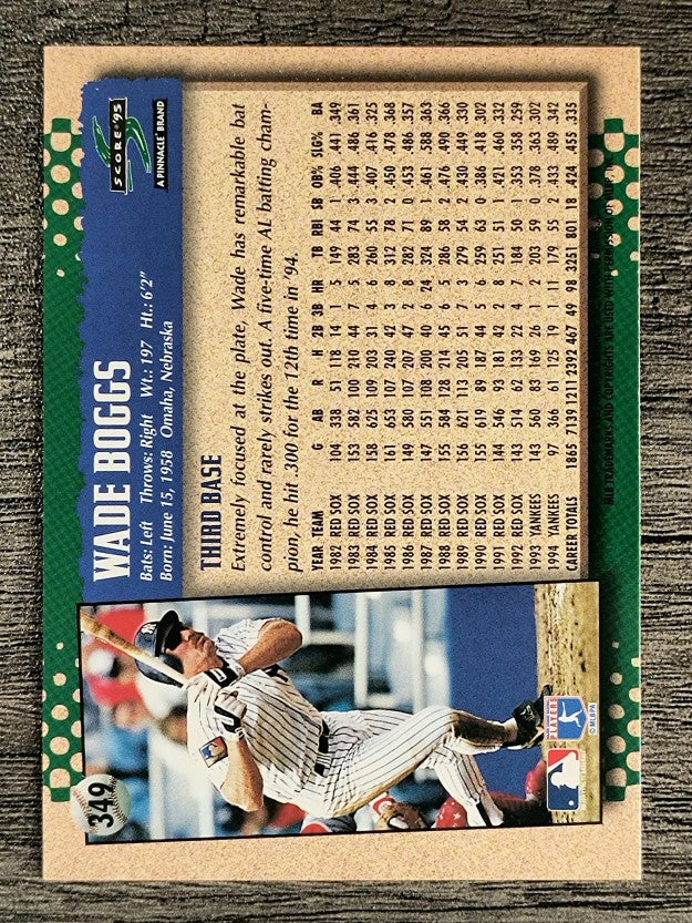 1995 Score #349 Wade Boggs