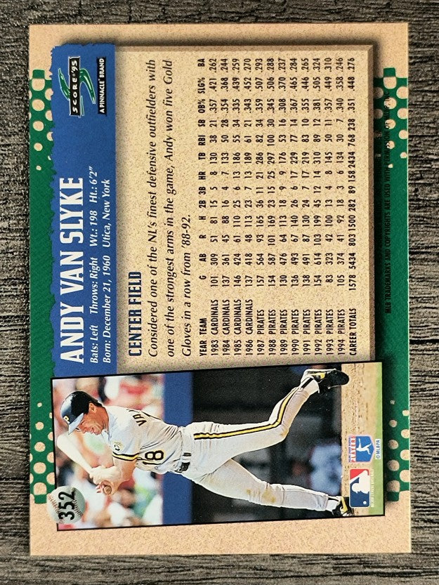 1995 Score #352 Andy Van Slyke