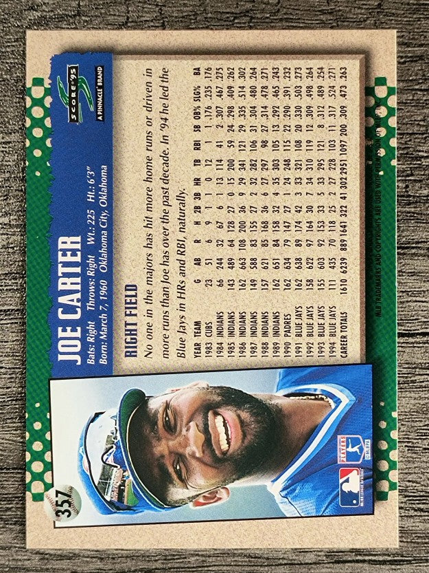 1995 Score #357 Joe Carter