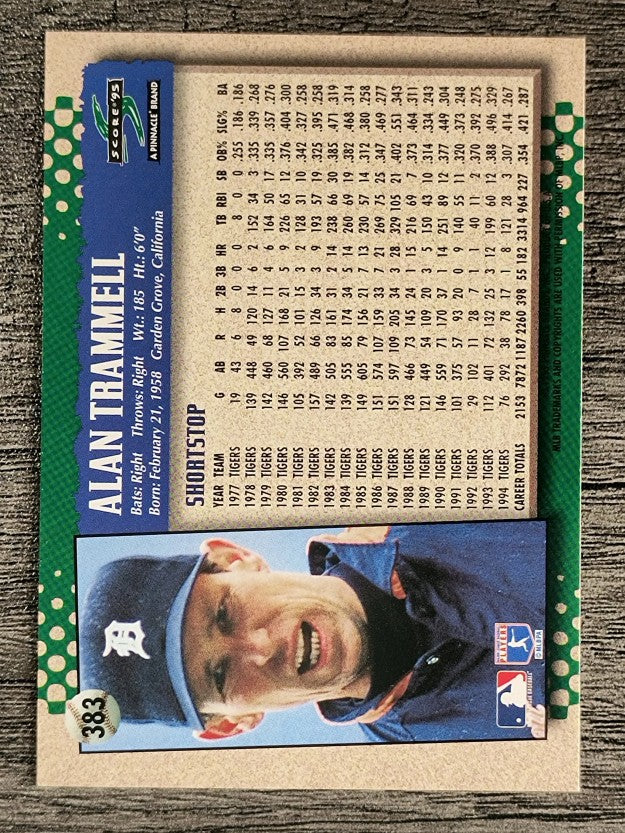 1995 Score #383 Alan Trammell