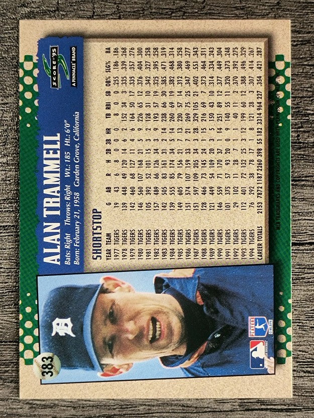 1995 Score #383 Alan Trammell