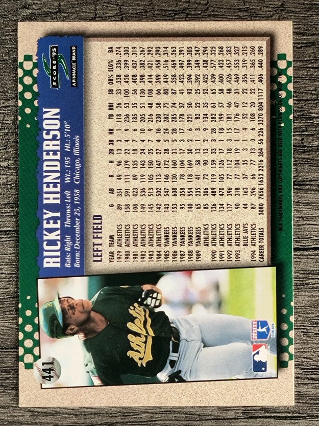 1995 Score #441 Rickey Henderson