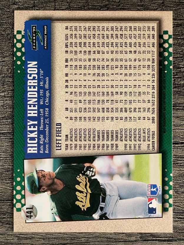 1995 Score #441 Rickey Henderson