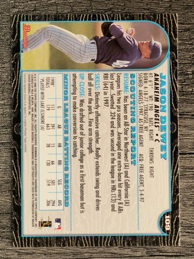 1999 Bowman #109 Jason Dewey
