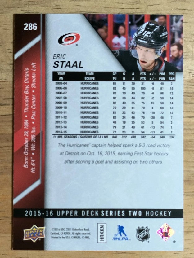 2015-16 Upper Deck #286 Eric Staal
