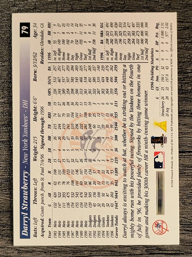 1997 Score Premium Stock #79 Darryl Strawberry