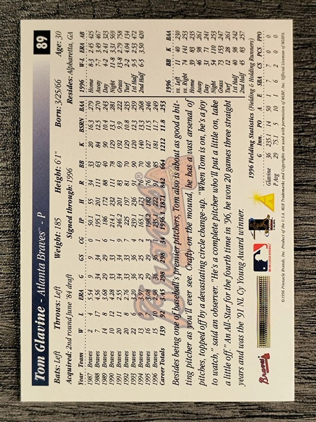 1997 Score Premium Stock #89 Tom Glavine