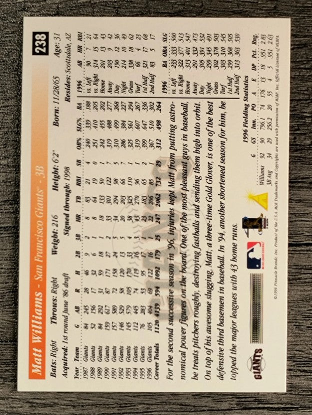 1997 Score Premium Stock #238 Matt Williams